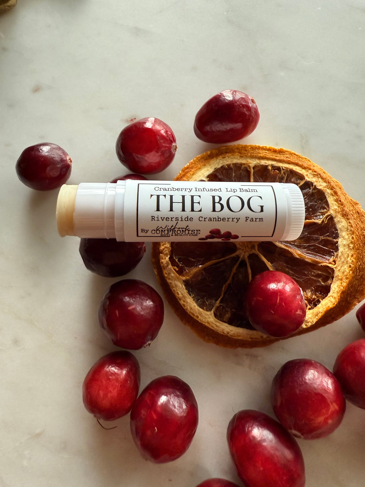 Cranberry Tinted Lip Balm | Antioxidant Rich, Moisturizing & Gently Exfoliating | Natural Lip Care with Beeswax, Coconut Oil & Orange Essential Oil